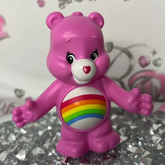 Care Bears Other - Carebear mini action figure rainbow pink hard plastic toy cute bear 🐻